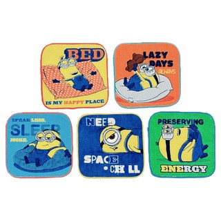 MARUSHIN 丸真 純棉小小兵 迷你小方巾5件組, 睡覺時間, 1套