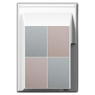 TILINS Gallery系列 綠米色 接地雙孔插座 45度防雨型 白色框架, 1個