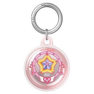 反骨創意 Airtag 彩繪全包式TPU保護套 星星環, 1個, 透粉色