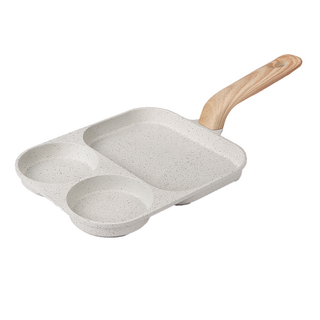 鼎匠 加大3合1早餐煎鍋 2圓 + 1長方 米白色, 1個, 40cm