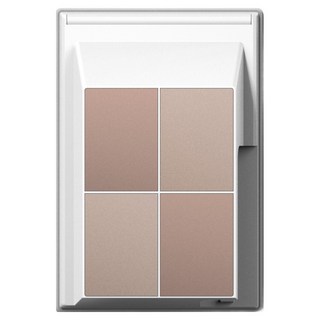 TILINS Gallery Brown Gold 接地2孔插座 45度防雨型 白色框架, 1個