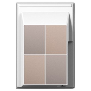 TILINS Gallery 米金色接地雙孔插座 45度防水型 白色外框, 1個