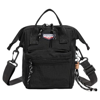 SUNORO 迷你後背包 可斜背可後背, 黑色