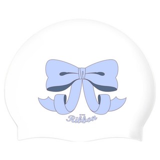 킵스위밍 리본 롱헤어 실리콘 수모, 블루, 1개