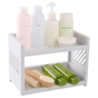 헬로젬 두칸이 조립식 다용도 미니 2단 선반, 그레이, 1개