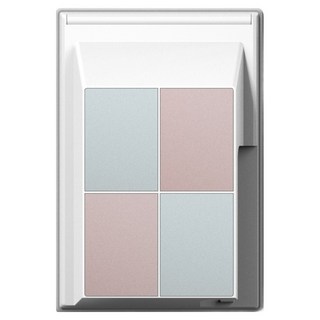 TILINS Gallery 接地插座 2孔 45度 防潑水型 薄荷玫瑰 + 白色外框, 1個