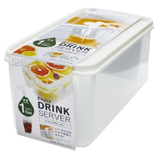 KOKUBO 小久保 冰箱冷水壺 日本製, 白色 + 透明色, 3840ml, 1個