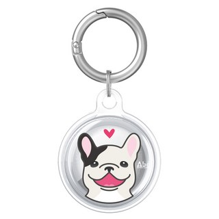 反骨創意 Airtag 彩繪全包式TPU保護套 鬥牛犬, 透明色, 1個
