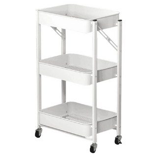 ONE HOUSE 免安裝折疊收納推車 LM-K313, 3層, 白色