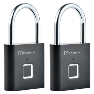 FAMMIX 菲米斯 智能防盜 IP56防水 10組指紋密碼掛鎖/行李箱鎖 SAFER-E2, 2個
