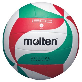 molten 合成皮排球 白色 + 綠色 + 紅色, 1個, V5M1500