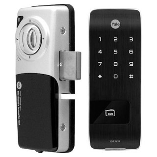 Yale 耶魯 卡片密碼二合一電子輔助鎖 YDR343A 黑色, DIY安裝