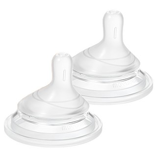 MOYUUM Mov.aa 圓口偏心替換奶嘴, 1m+, 2個