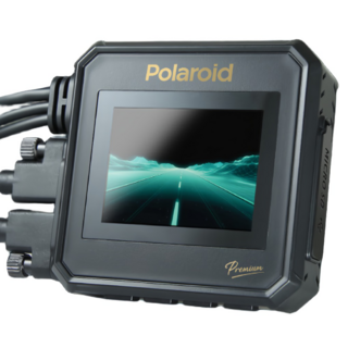 Polaroid 寶麗萊 真2K夜視雙鏡機車行車記錄器 附64G卡, 黑色, MS296WG