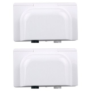 Boedam 防雨防潑水型插座 2孔 橫式 白色, 2個