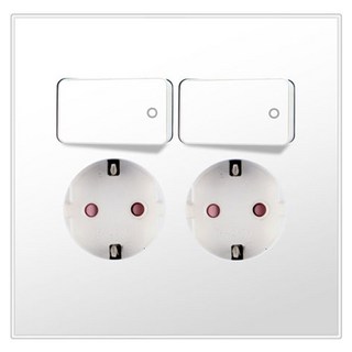 Boedam 附開關插座 2孔 2個用 雪白色, 1個