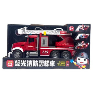 FOOD超人 擬真聲光消防雲梯車, 紅色, 1個