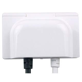 Boedam 防雨防潑水型插座 2孔 橫式 白色, 1個
