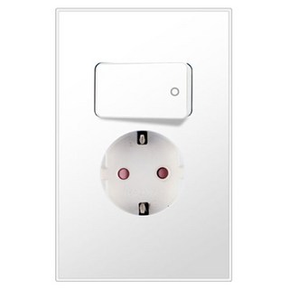 Boedam 附開關式插座 1孔 雪白色, 1個
