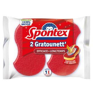 스폰텍스 GRATOUNETT 스크럽 스펀지 미니 사이즈, 1개, 2개입