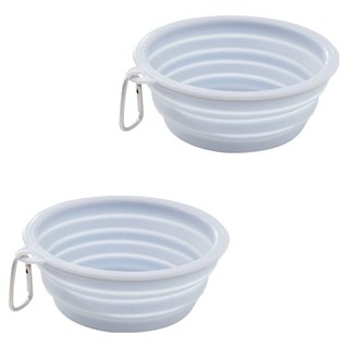 딩동펫 반려동물 마카롱 폴더블 휴대용 식기 소형, 블루, 2개