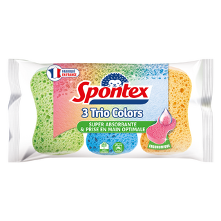스폰텍스 TRIO COLORS 스크럽 스펀지 3종 세트, 1세트