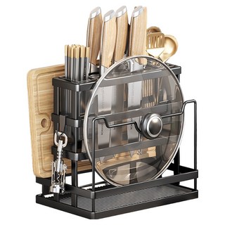 小麥購物 不鏽鋼刀具收納架 L1395, 1個, 黑色