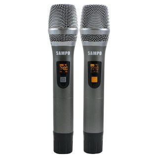 SAMPO 聲寶 專業級 U頻可攜式無線麥克風 1對2 1套, 鐵灰色, ZK-Y2102RL