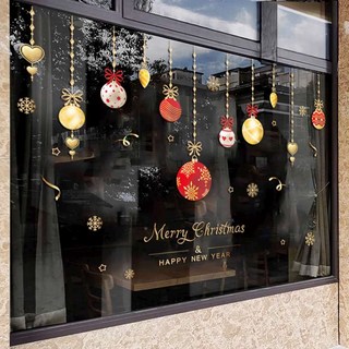 摩達客 耶誕 無痕窗貼玻璃貼2件組, 紅色, 1件