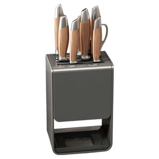 小麥購物 廚房多功能刀具置物架 檯面款 L1427, 1個, 槍灰色