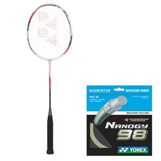 YONEX ARCSABER X7 4U 羽球拍 米色+穿線組合, 1套, ARCSABER X7(羽球拍), NBG98(線)