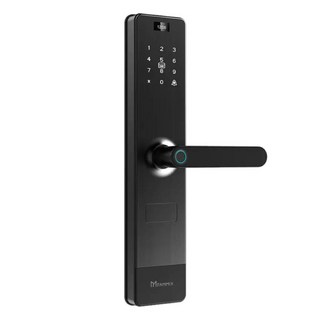 FAMMIX 菲米斯 6合1把手式電子鎖/門鎖 流光黑 指紋感應/密碼/卡片/鑰匙/APP遠端開門 1個, 建議由專業人員安裝, SAFER-2