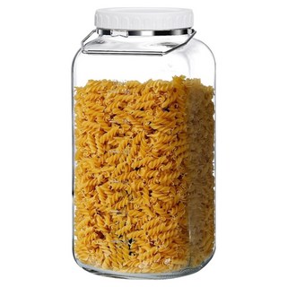 mir 加侖刻度釀酒玻璃瓶 螺旋蓋 不鏽鋼手把 方形, 1個, 7600ml