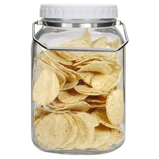 mir 加侖刻度釀酒玻璃瓶 螺旋蓋 不鏽鋼手把 方形, 1個, 4200ml