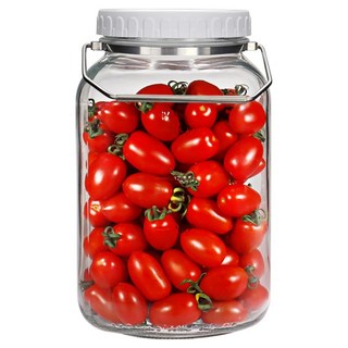 mir 加侖刻度釀酒玻璃瓶 螺旋蓋 不鏽鋼手把 方形, 1個, 5700ml