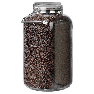 mir 方形加侖刻度釀酒玻璃瓶 掀蓋式不鏽鋼把手, 1個, 7600ml