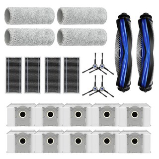 ECOVACS X8 Pro OMNI 相容濕拖抹布 4p + 邊刷 4p + 替換濾網 4p + 主刷 2p + 集塵袋 10p 套組, 1套