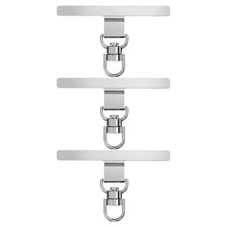 Isaac Cube 智慧型手機掛繩連接環 360度掛片, 3個, 01 銀色