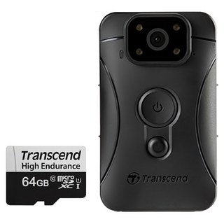 Transcend 創見 DrivePro Body 10 紅外線夜視軍規防摔密錄器攝影機 附64GB記憶卡, TS64GDPB10C, 1個