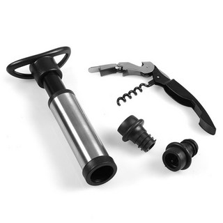 VERSA 開酒器 + 抽真空 + 瓶塞 2個, 黑色, 1套