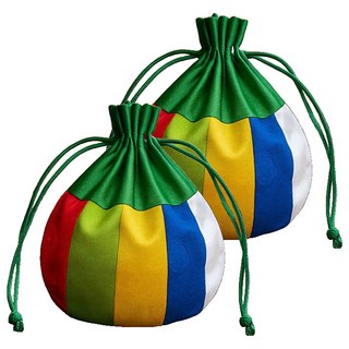 파티쇼 명절 추석 설 선물포장 색동 반달 복주머니, 그린, 2개