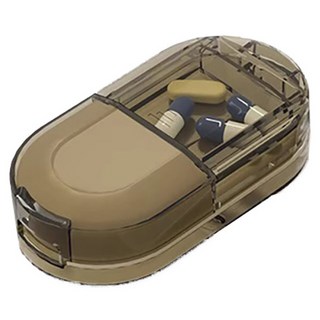 小麥購物 2合1切藥器 L1265, 1個, 透明棕