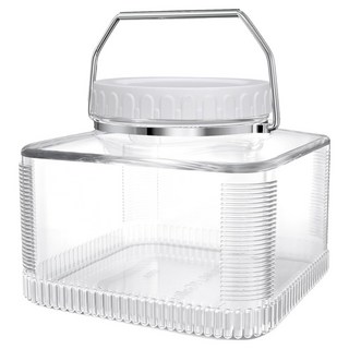 mir 加侖螺旋蓋不鏽鋼手把正方形釀酒玻璃瓶, 1個, 3800ml