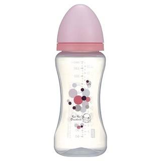 KU.KU Duckbill 酷咕鴨 幾何視界PP寬口奶瓶, 粉色, 360ml, 1個