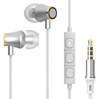 아이리버 노이즈캔슬링 갤럭시 컴퓨터 알루미늄 유선 이어폰 3.5mm, ICP-G510, 실버화이트