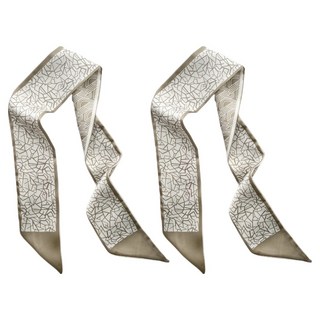 Allode 咖啡領結式絲巾 2入