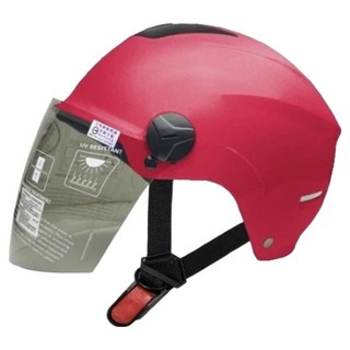 EVO 半罩式雪帽款安全帽 附長鏡片, 消光深粉