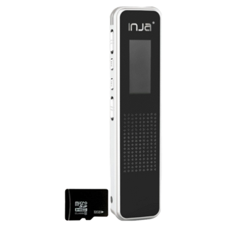 INJA 插卡式數位錄音筆 附32GB記憶卡, V3, 白黑色