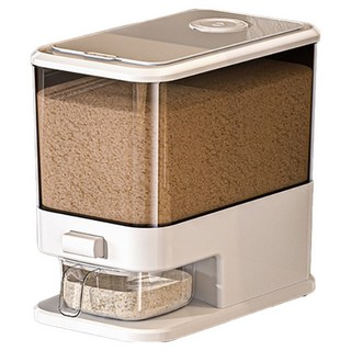 小麥購物 家用廚房防潮收納桶 L1273, 白茶色, 1個