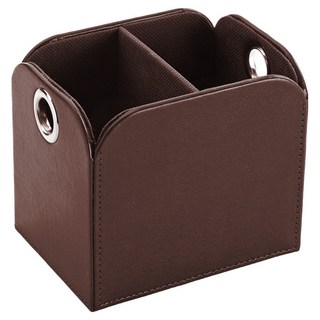 VERSA 雙格皮革收納盒, 1個, 棕色
